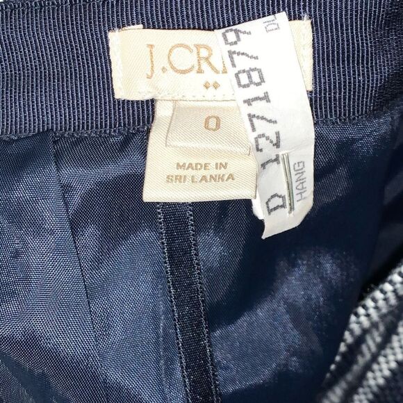 J Crew Stripe Navy Blue White Stripe Fit Flare Mini Skirt 0 XS - Picture 8 of 8